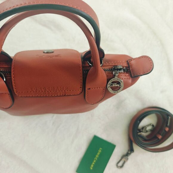 NEW Longchamp Le Pliage Xtra XS Handbag Leather in Cashew - Picture 10 of 10